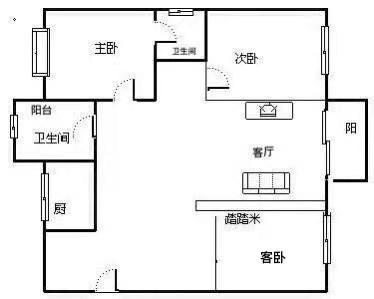 鸿洲佳园  2室2厅2卫   242.00万客厅