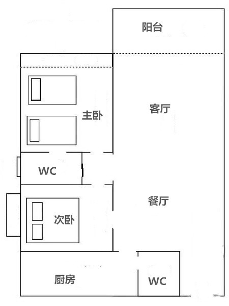 半岛龙湾  2室2厅1卫   300.00万客厅