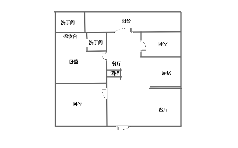 建设银行宿舍楼  3室2厅2卫   205.00万客厅