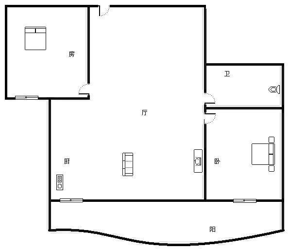 碧海蓝天  2室2厅1卫   4166.00元/月室内图