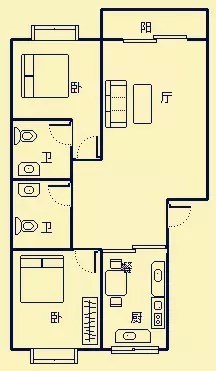 荣德苑  2室2厅1卫   155.00万客厅