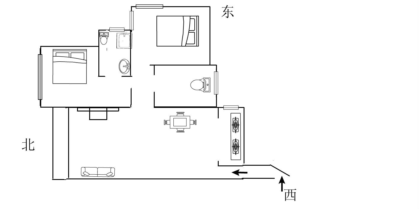 时代海岸  2室2厅2卫   340.00万客厅