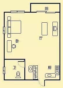 南枫悦海  1室1厅1卫   125.00万客厅