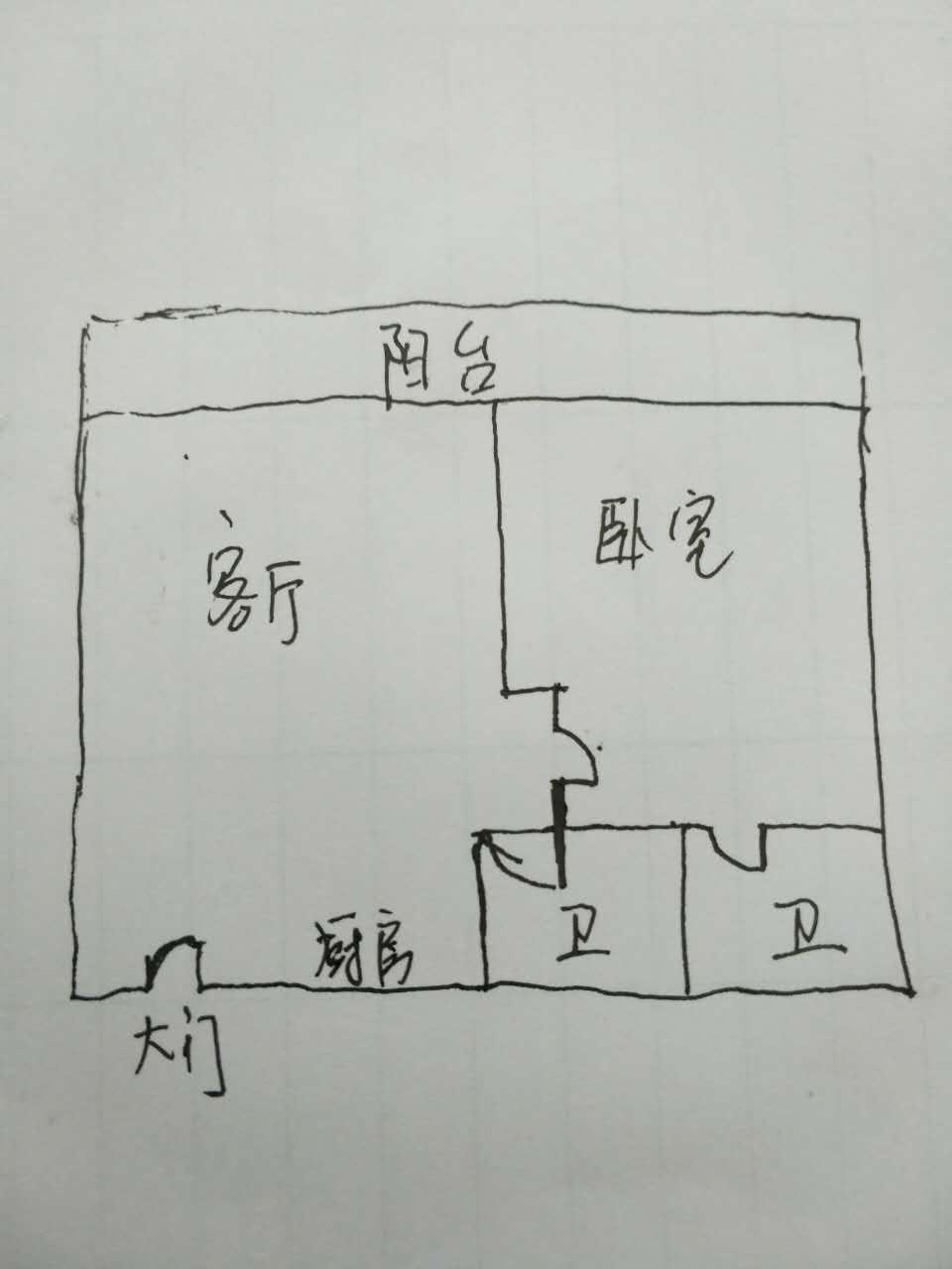 克拉码头  1室2厅1卫   3000.00元/月室内图