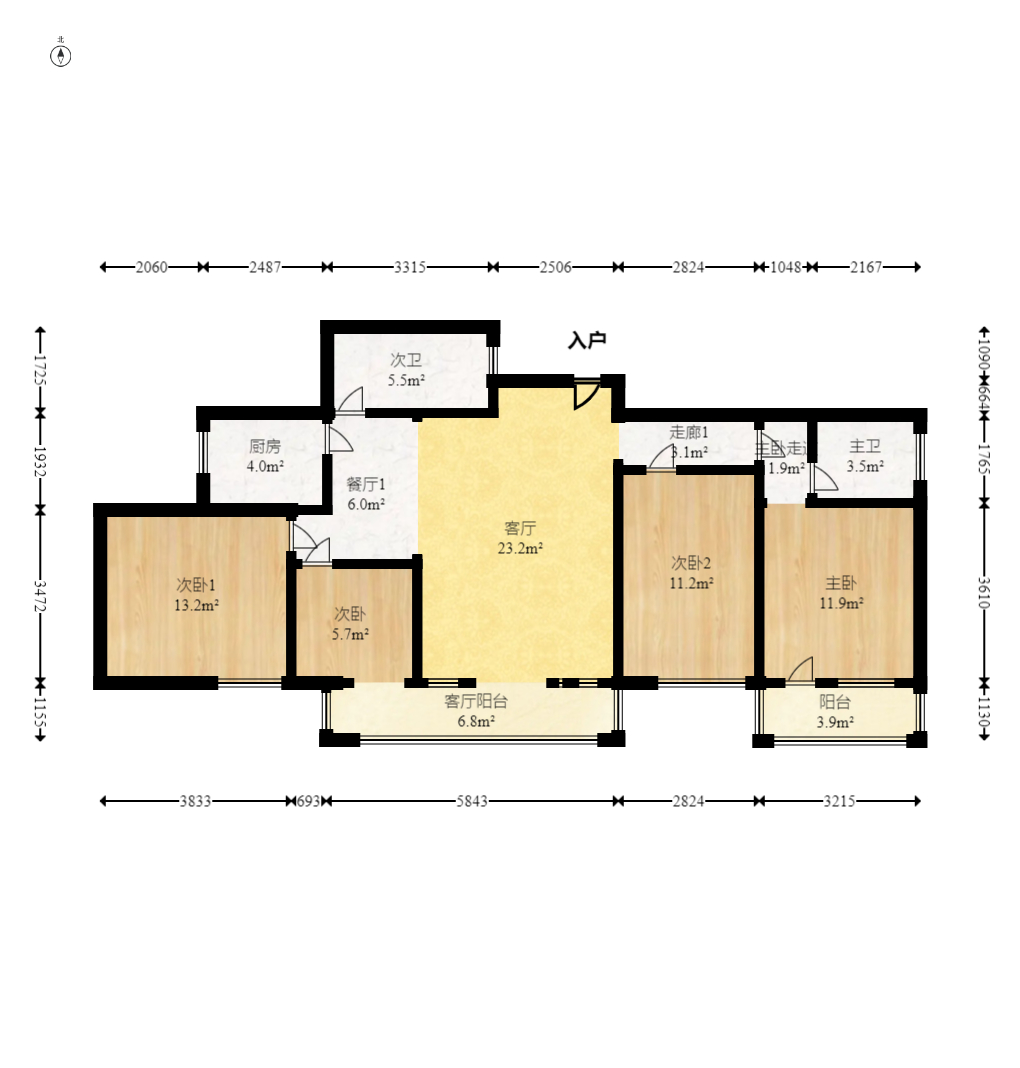 金竹园 4室2厅2卫 130.0万 金竹园 4室2厅2卫 130.0万户型图