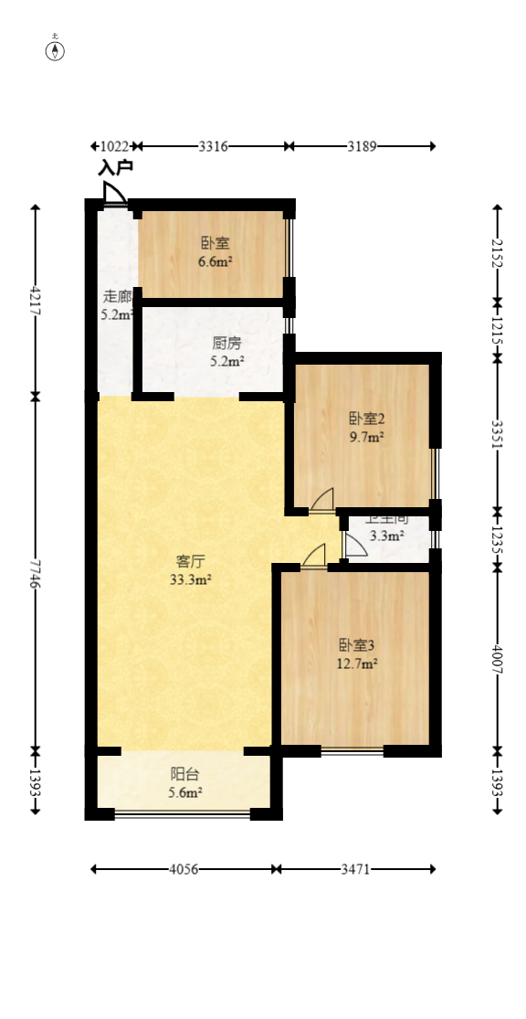 三景国际  3室2厅1卫    48.8万 三景国际  3室2厅1卫    48.8万户型图