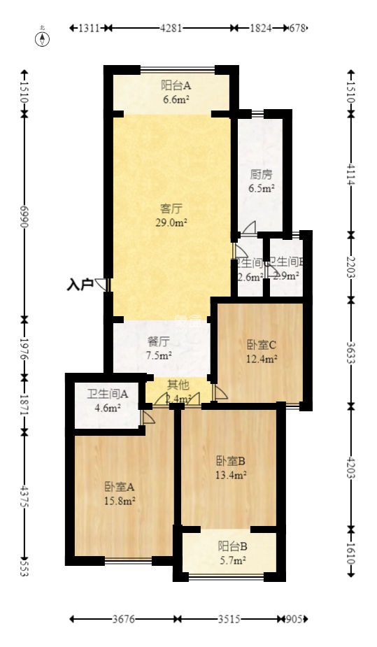 永宏佳园  3室2厅2卫   117.00万