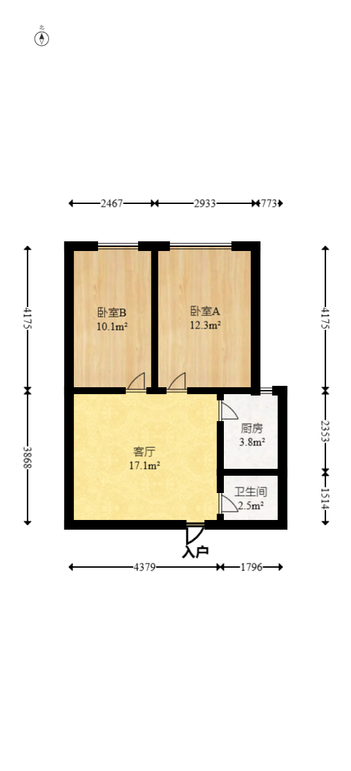 建鸿达华都（华都小户型及大华写字楼）  2室1厅1卫   83.80万室内图1