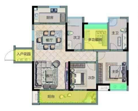 鲁能美丽五区三期  3室2厅2卫   450.00万客厅