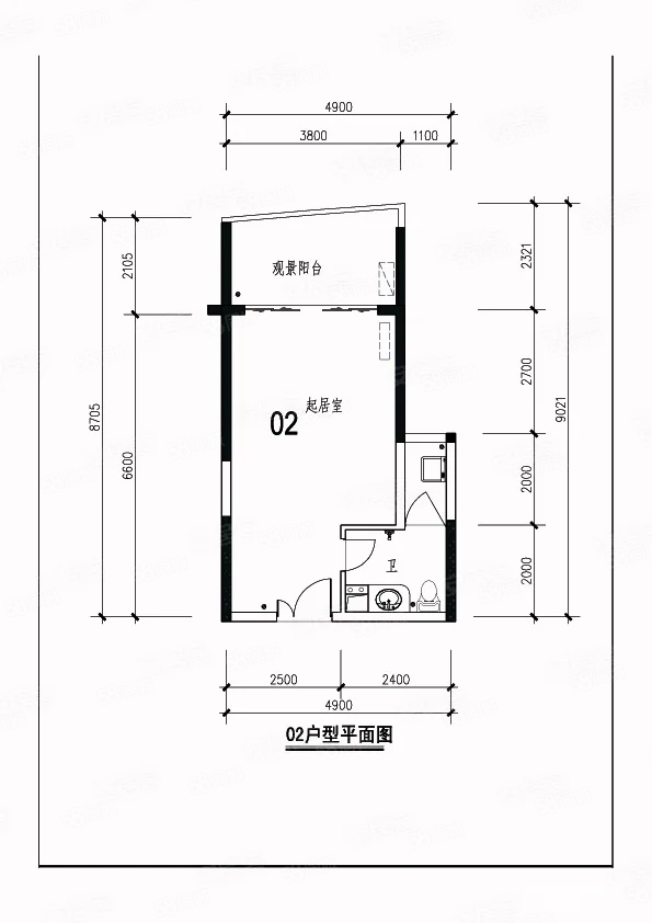 海岸名都  1室1厅1卫   165.00万客厅