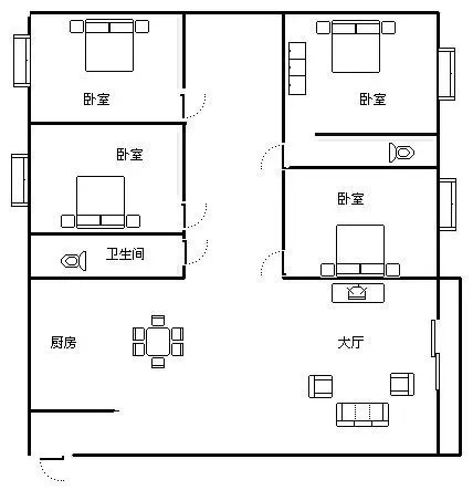 兰海花园三期  4室2厅2卫   10000.00元/月室内图