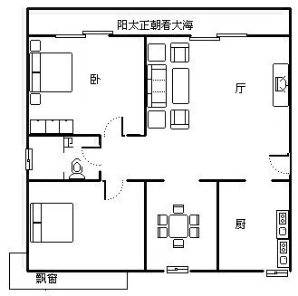 海岸名都  2室2厅1卫   420.00万客厅