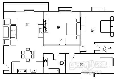 兰海花园三期  3室1厅1卫   5000.00元/月室内图