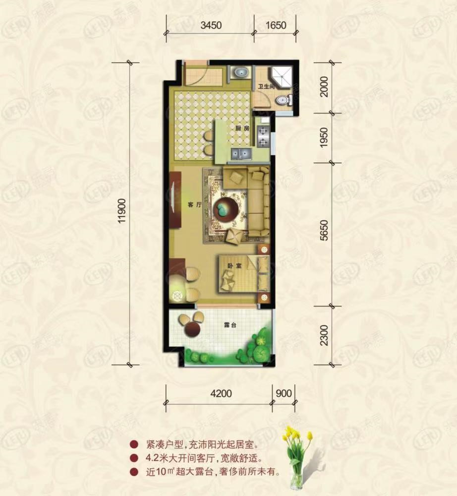 云山印象  1室1厅1卫   100.00万客厅