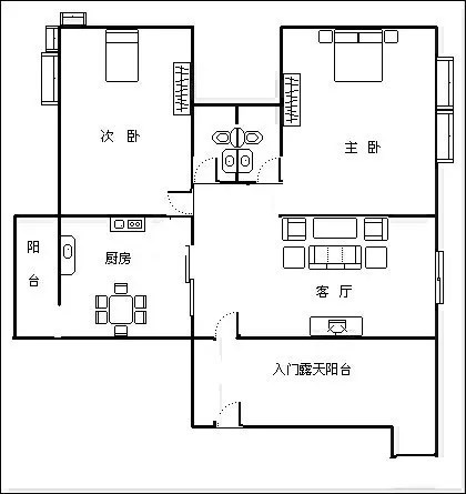 林荫河畔  2室2厅2卫   250.00万客厅