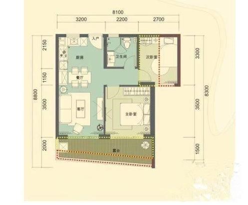 中铁悠岚湖  2室2厅1卫   200.00万客厅