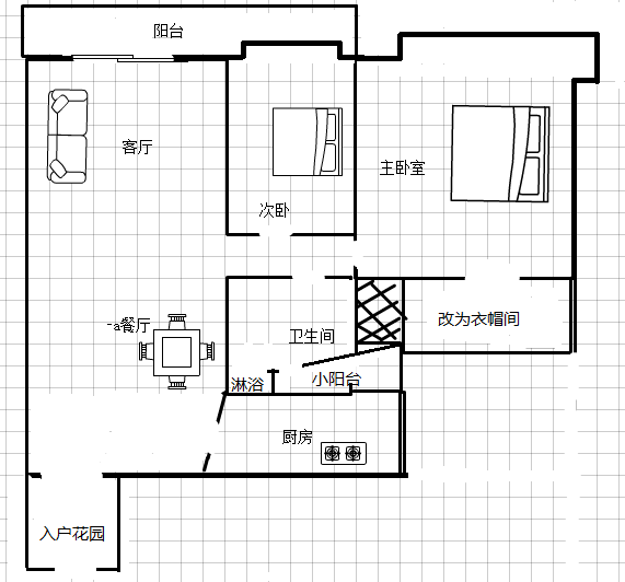 时代海岸  2室2厅2卫   270.00万客厅