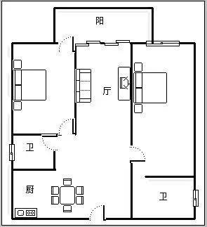 凤凰水城  2室2厅2卫   300.00万客厅