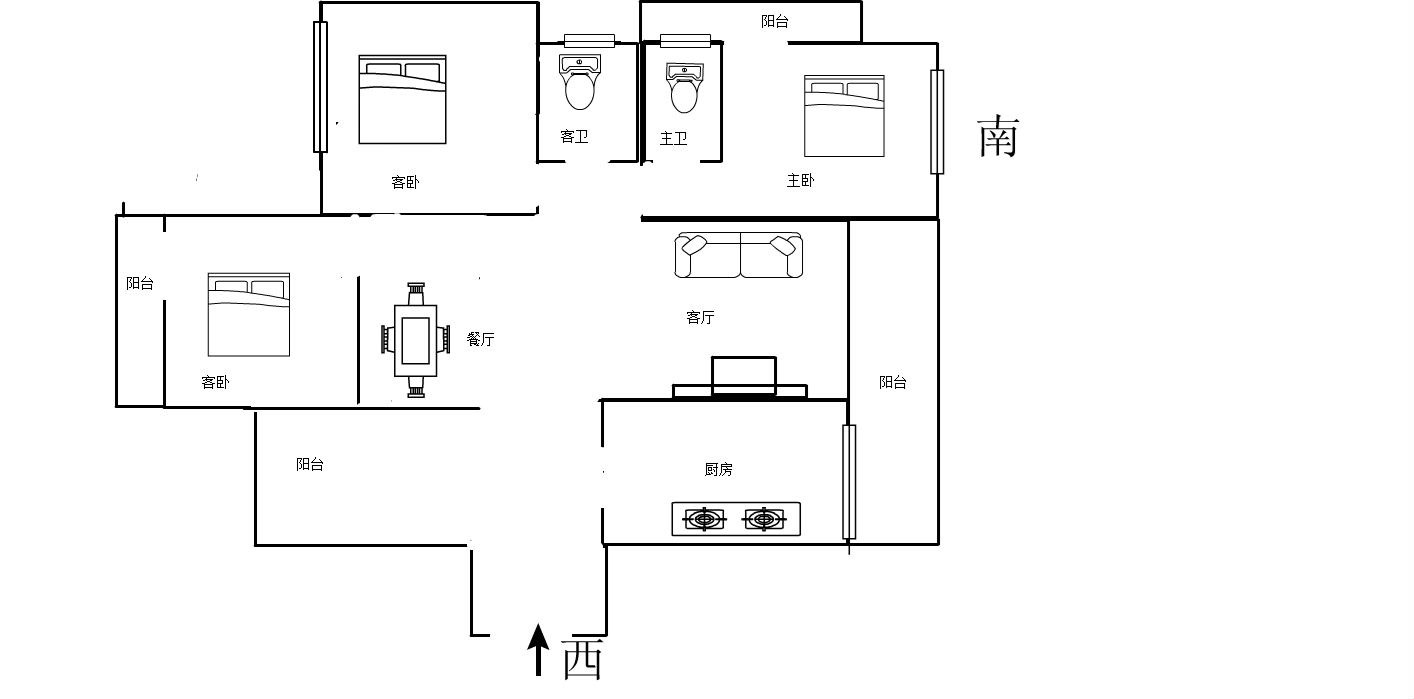 山屿湖  3室2厅2卫   450.00万客厅