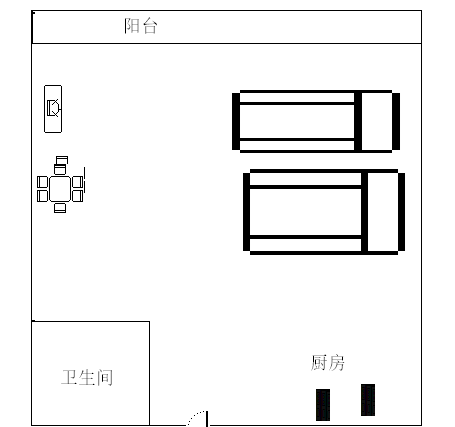 兰海花园三期  1室1厅1卫   3400.00元/月室内图