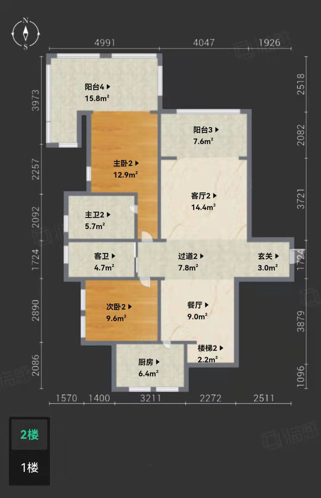 凤凰水城红树湾洋房  3室2厅2卫   800.00万客厅