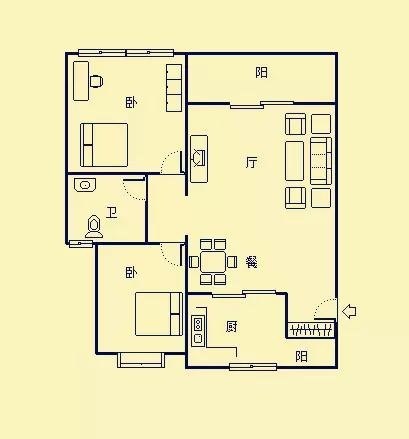 华运大厦  2室2厅1卫   253.00万客厅