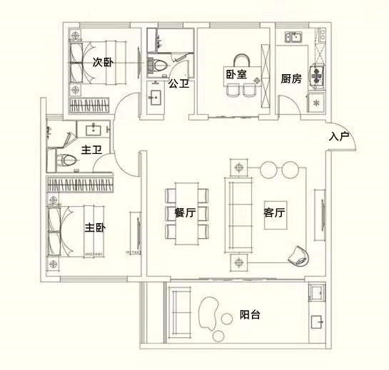 绿地悦澜湾三期(中央公园)  3室1厅2卫   490.00万客厅