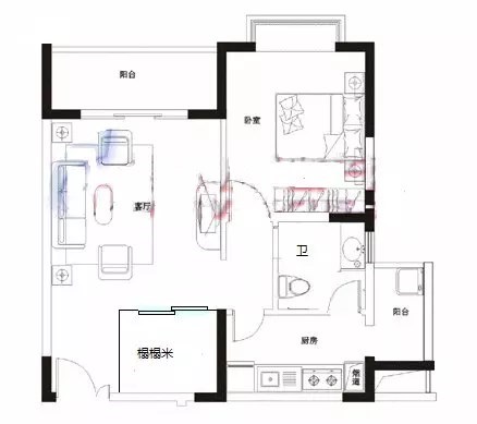 天泽湖畔  1室1厅1卫   200.00万客厅