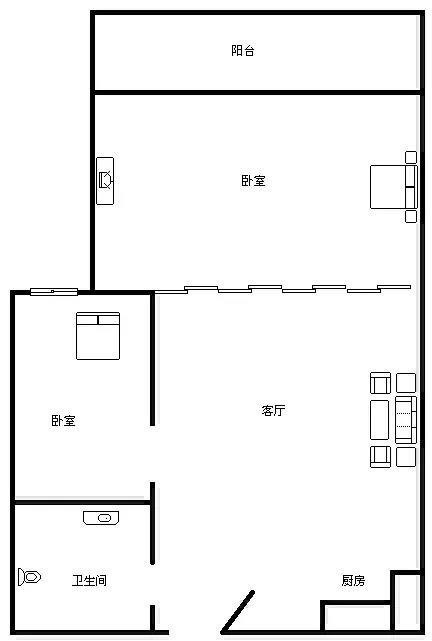 兰海花园三期  2室1厅1卫   200.00万客厅
