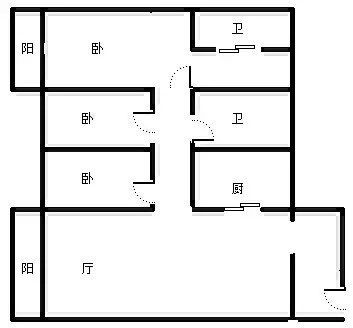 同心家园五期海螺花园南区  3室2厅2卫   3200.00元/月室内图