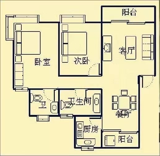 瑞海花园  2室2厅2卫   215.00万客厅