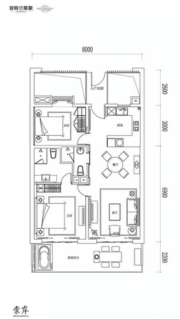 亚特兰蒂斯棠岸一期  2室2厅2卫   600.00万