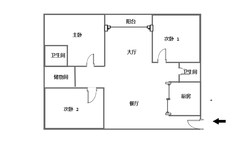 鸿洲天玺  1室1厅1卫   410.00万客厅