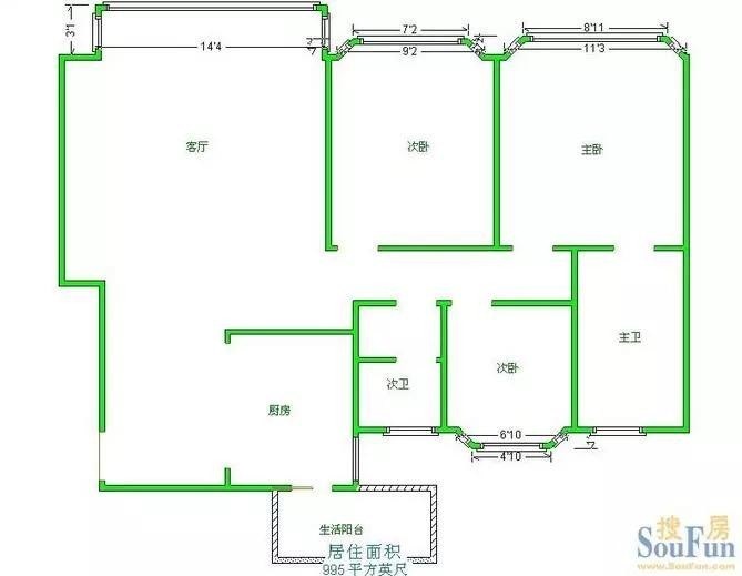 芙蓉花园  3室2厅2卫   460.00万客厅