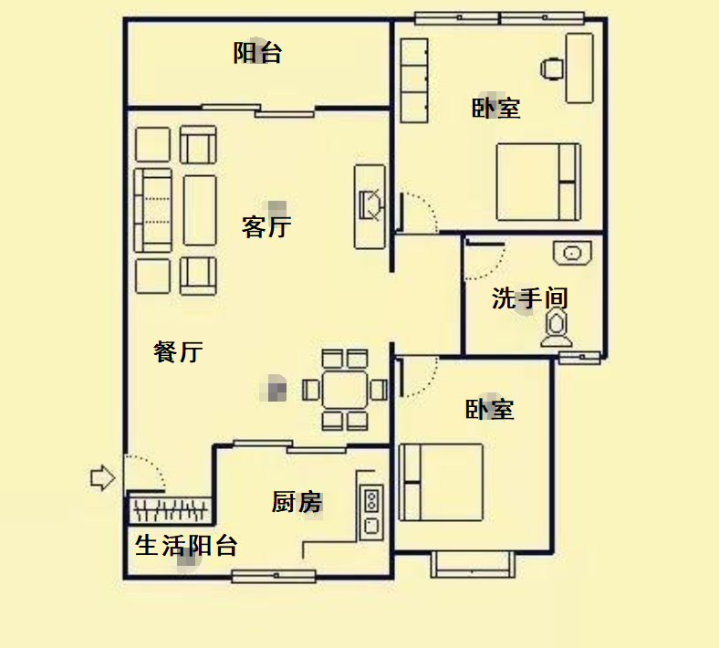 华运大厦  2室2厅1卫   253.00万客厅