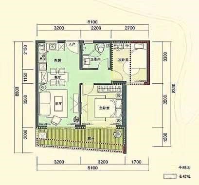 中铁悠岚湖  2室2厅1卫   200.00万客厅