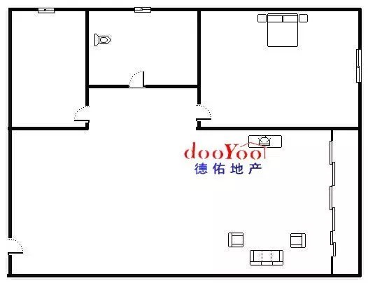 弘天水云间小区  1室1厅1卫   154.00万客厅