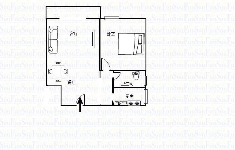 迎宾花园  1室1厅1卫   150.00万