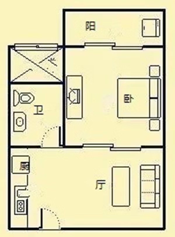 凤凰水城南岸  1室1厅1卫   2200.00元/月室内图