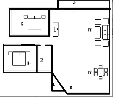 和兴家园  2室1厅1卫   205.00万客厅