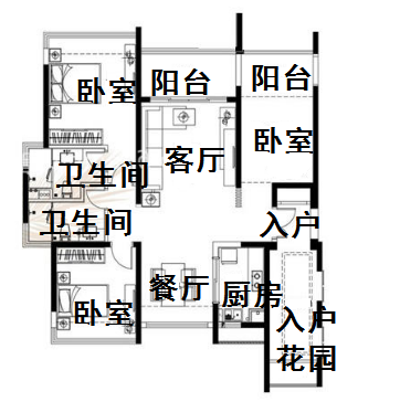 三亚棕榈滩  3室2厅2卫   360.00万客厅