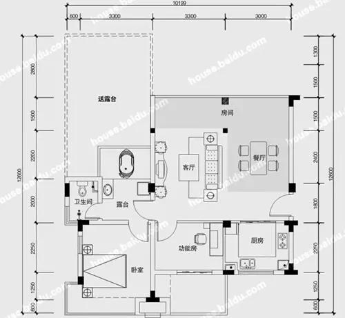 凤凰水城御河湾  3室2厅1卫   305.00万客厅