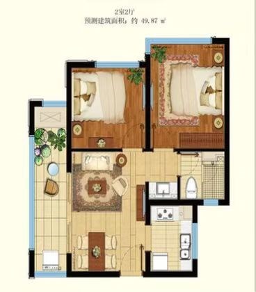 凤凰水城左岸  2室1厅1卫   175.00万客厅