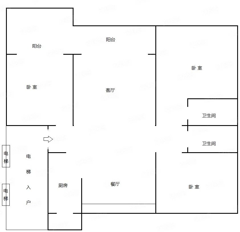 中铁子悦薹  3室2厅2卫   5500.00元/月室内图