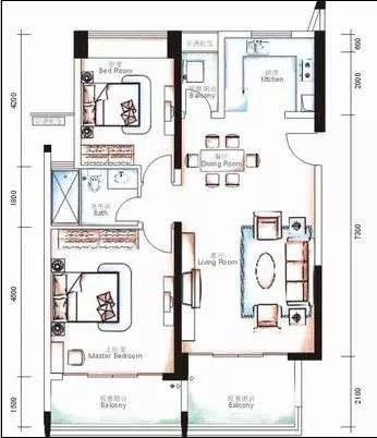 兰海花园三期  2室1厅1卫   470.00万客厅