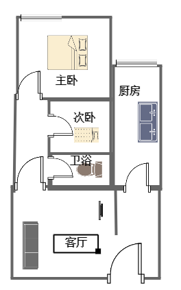 南国骏园  2室1厅1卫   140.00万客厅