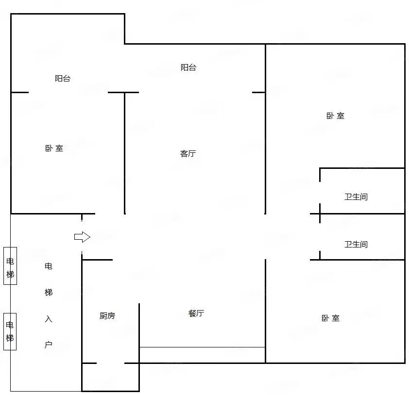 中铁子悦薹  3室2厅2卫   5500.00元/月室内图