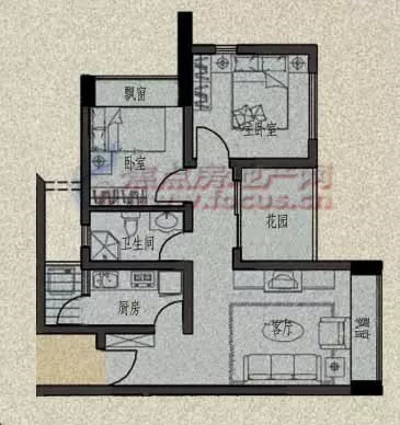 卓达东方巴哈马  2室2厅1卫   260.00万客厅