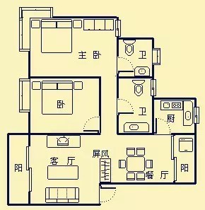 瑞海花园  2室2厅2卫   285.00万客厅