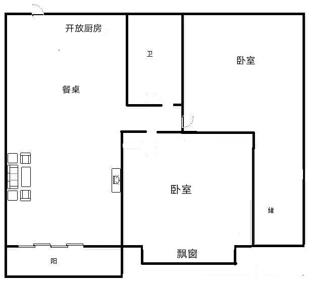 昌达新世纪花园  2室2厅1卫   230.00万客厅